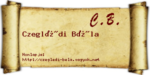Czeglédi Béla névjegykártya