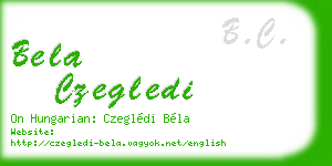 bela czegledi business card
